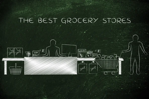 Koncepcja najlepszych sklepów spożywczych — Zdjęcie stockowe