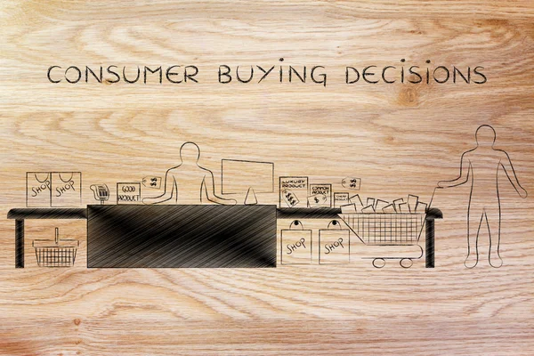 Concepto de decisiones de compra del consumidor — Foto de Stock