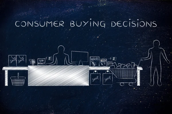 消费者购买决策的概念 — 图库照片