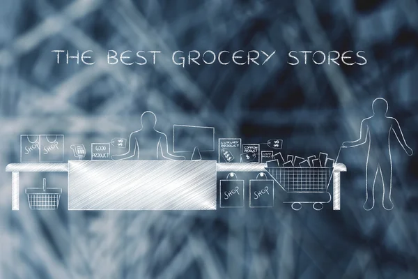 Concetto dei migliori negozi di alimentari — Foto Stock