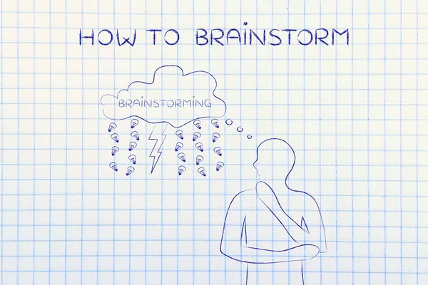 Conceito de como brainstorm — Fotografia de Stock