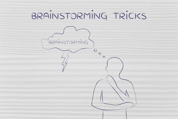 Konzept der Brainstorming-Tricks — Stockfoto