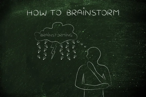 Koncepce jak k brainstorming — Stock fotografie