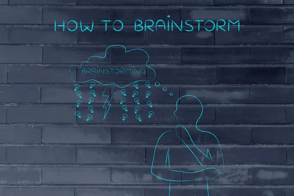 Koncepce jak k brainstorming — Stock fotografie