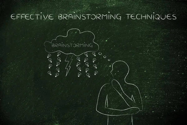 Concepto de técnicas efectivas de lluvia de ideas —  Fotos de Stock