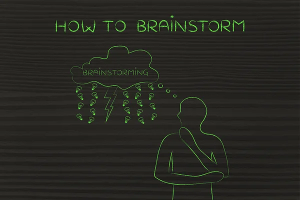 Concepto de cómo hacer una lluvia de ideas —  Fotos de Stock