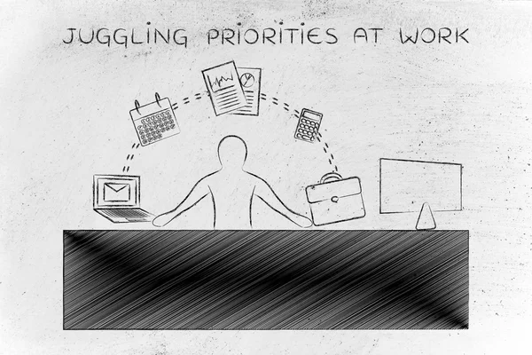 Concept of juggling priorities at work — Stock Photo, Image