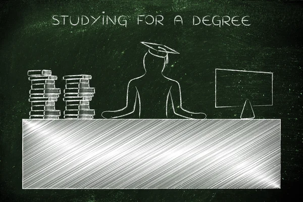 Konzept des Studiums für einen Abschluss — Stockfoto