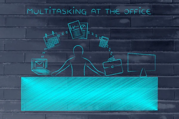 Concepto de multitarea en la oficina —  Fotos de Stock