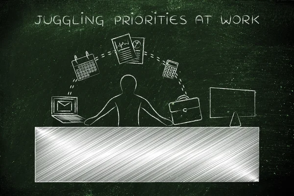 Concept of juggling priorities at work — Stock Photo, Image