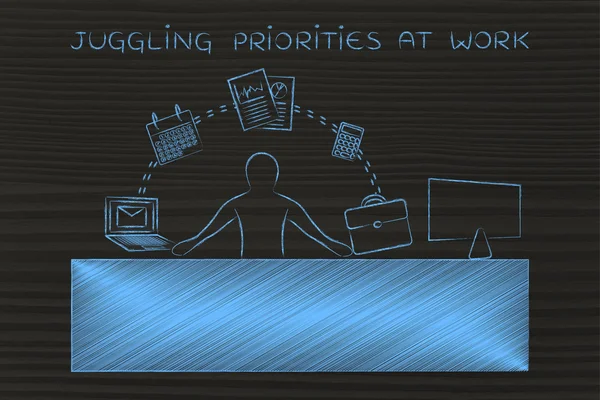 Concept of juggling priorities at work — Stock Photo, Image