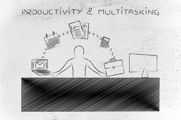 Begreppet produktivitet & multitasking — Stockfoto