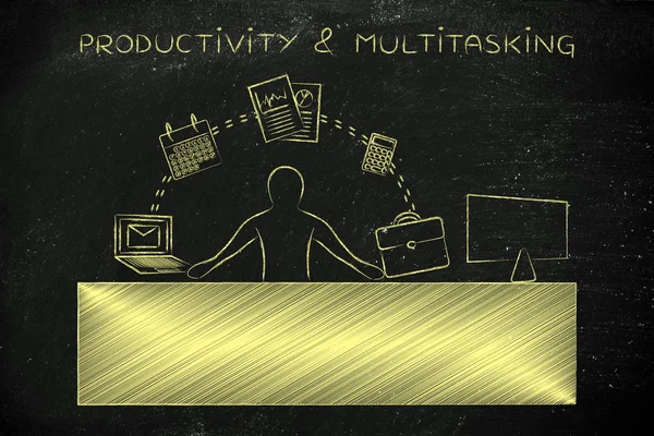 Concept of productivity & multitasking — Stock Photo, Image