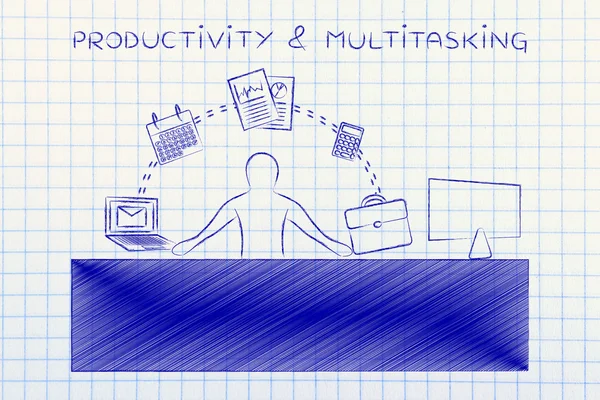 Concept van productiviteit & multitasking — Stockfoto