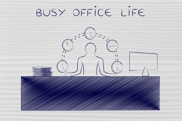 Konzept des geschäftigen Bürolebens — Stockfoto
