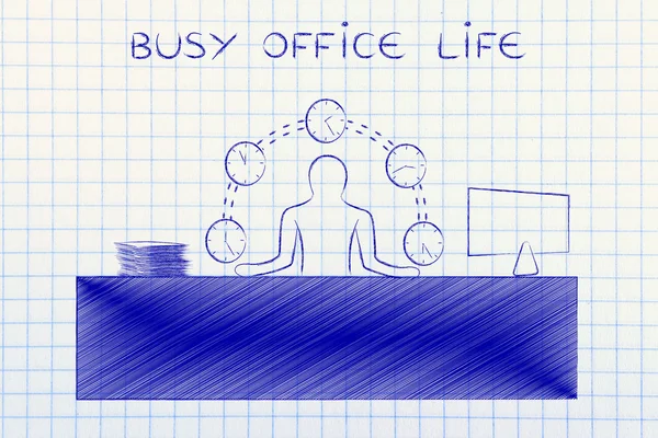 Conceito de vida ocupada escritório — Fotografia de Stock