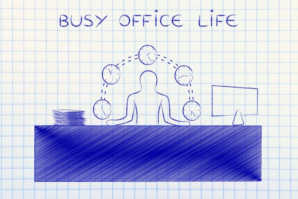 Concept of busy office life — Stock Photo, Image