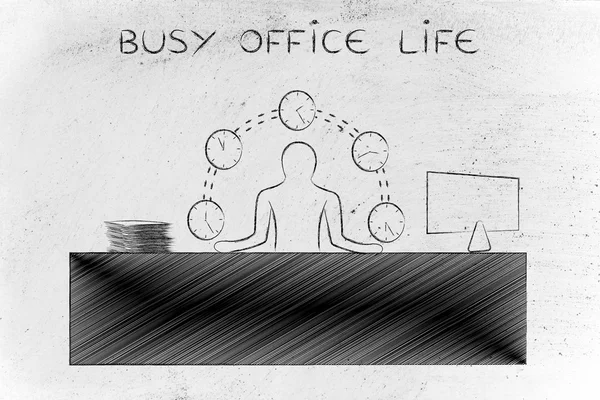 Concetto di vita occupato ufficio — Foto Stock