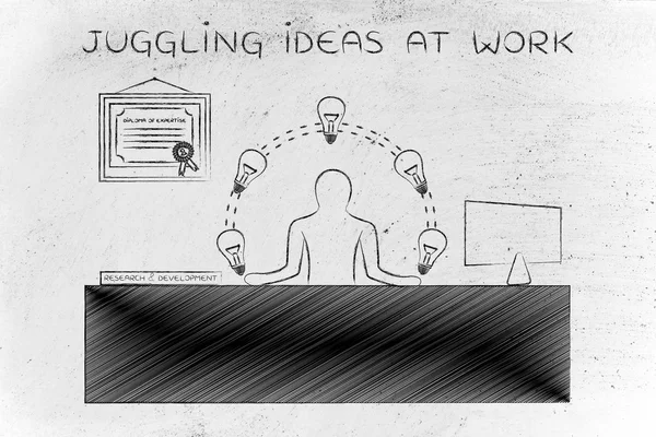 Concept of juggling ideas at work — Stock Photo, Image