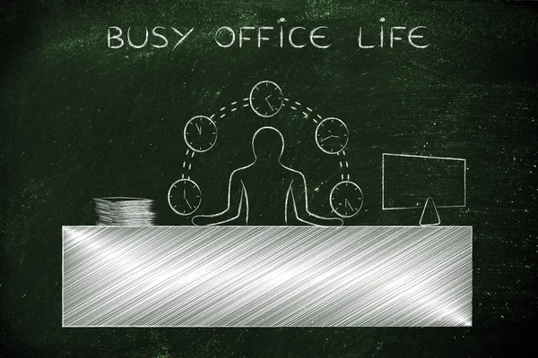 Concept de vie de bureau occupée — Photo