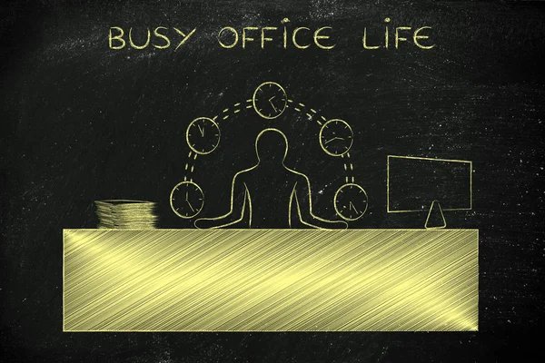 Concepto de vida de oficina ocupada — Foto de Stock