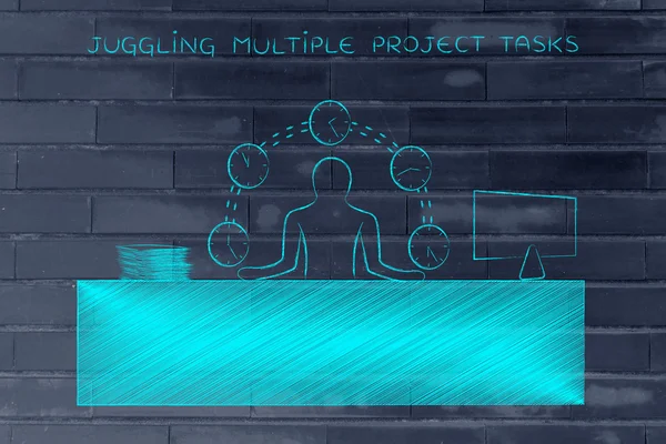 Concept van meerdere projecttaken jongleren — Stockfoto