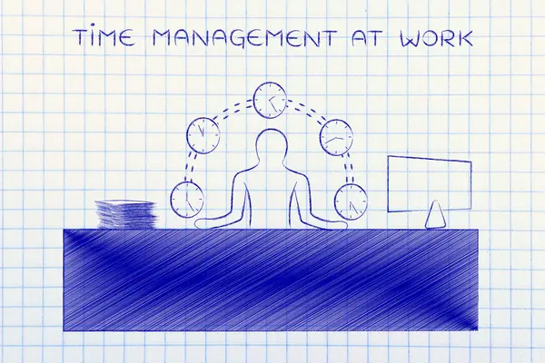 Концепция управления временем на работе — стоковое фото