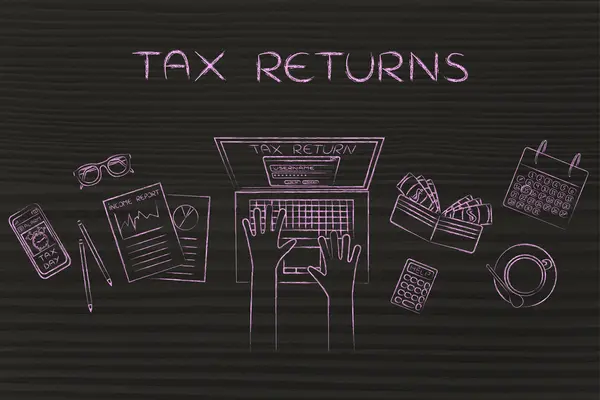Concept of tax returns — Stock Photo, Image