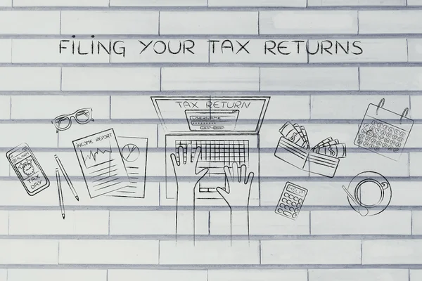 Concept of filing your tax returns — Stock Photo, Image