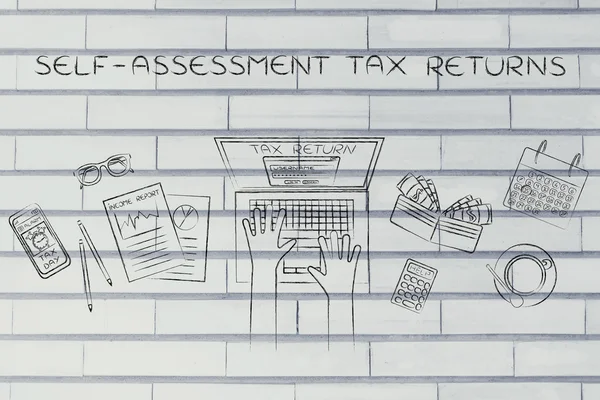Concept of self-assessment tax returns — Stock Photo, Image