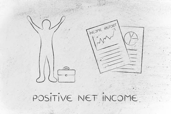 Konzept des positiven Nettoeinkommens — Stockfoto