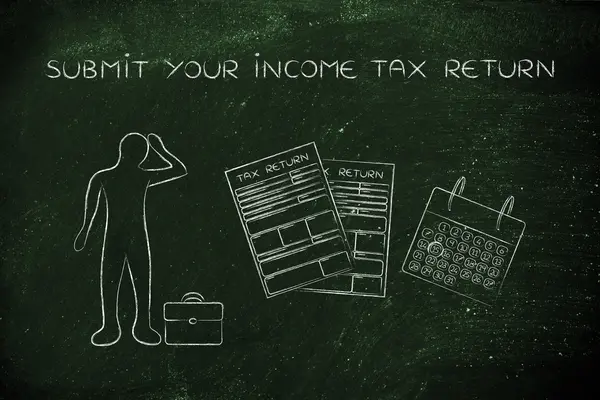 Concepto de presentar su declaración de impuesto sobre la renta — Foto de Stock