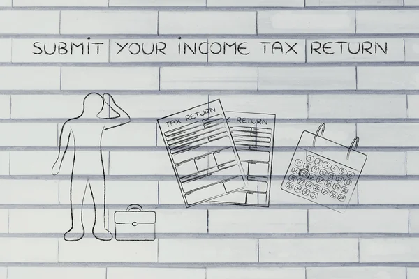 概念的递交你的所得税申报表 — 图库照片