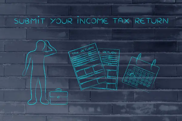 Concepto de presentar su declaración de impuesto sobre la renta — Foto de Stock