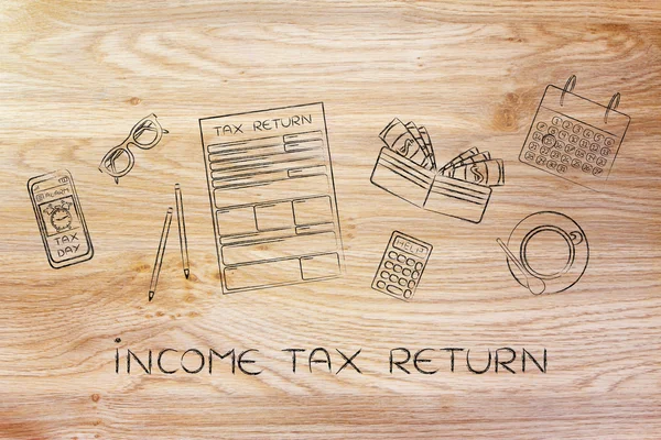 Koncepce přiznání daně z příjmu — Stock fotografie