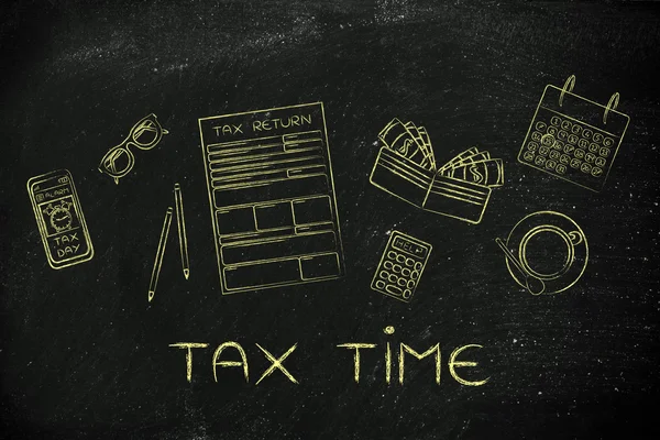 Концепция налогового времени — стоковое фото