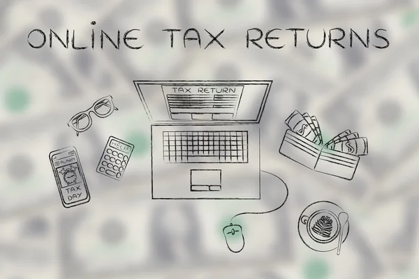 Concept of online tax returns — Stock Photo, Image