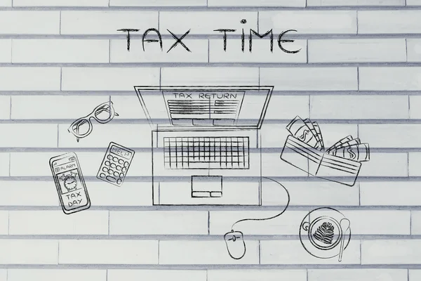 Konsep waktu pajak — Stok Foto