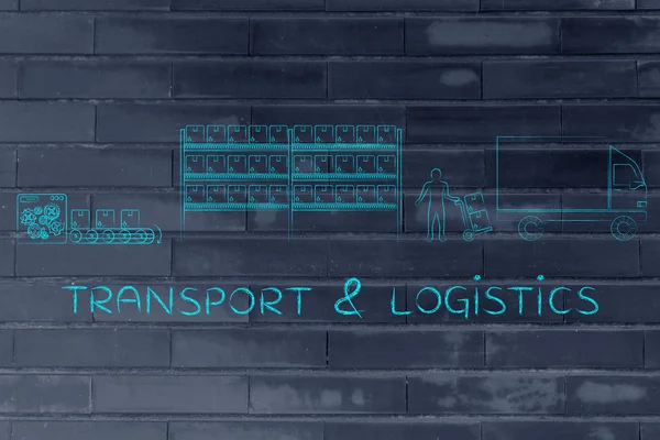 Conceito de transporte e logística — Fotografia de Stock