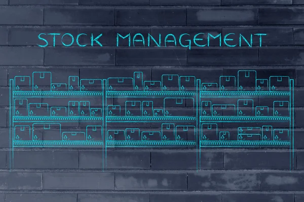 Conceito de gestão de stocks — Fotografia de Stock