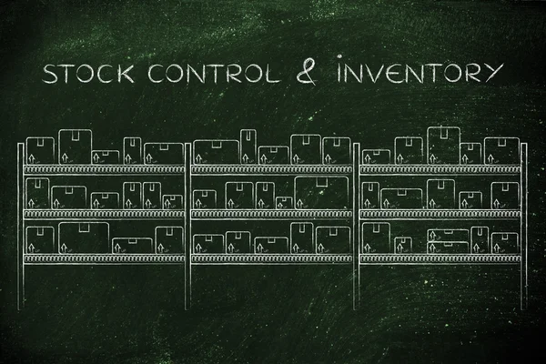 Concept of stock control & inventory — Stock Photo, Image