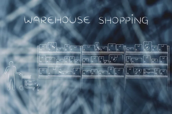 ウェアハウス ショッピングのコンセプト — ストック写真