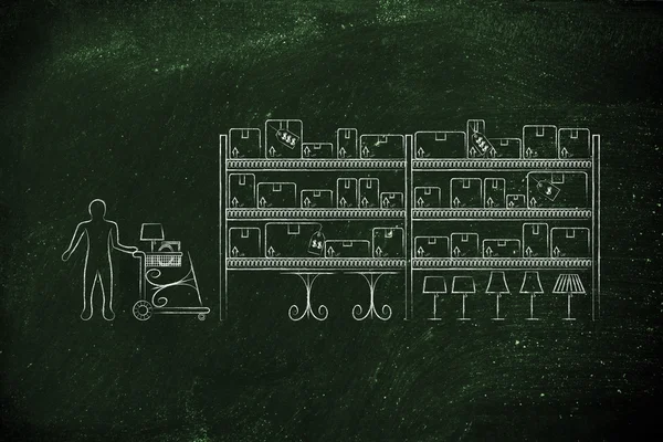 Klienta zakupu mebli — Zdjęcie stockowe