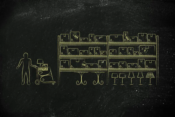 Klant kopen van meubilair — Stockfoto