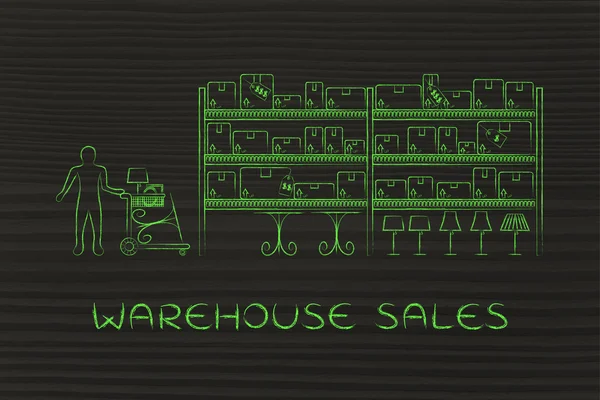 Concept of warehouse sales — Stock Photo, Image