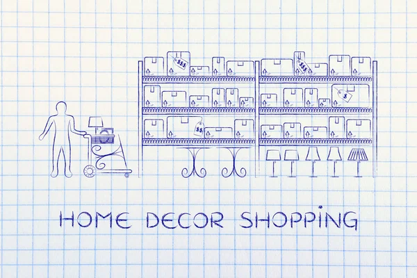 Concept of home decor shopping — Stock Photo, Image