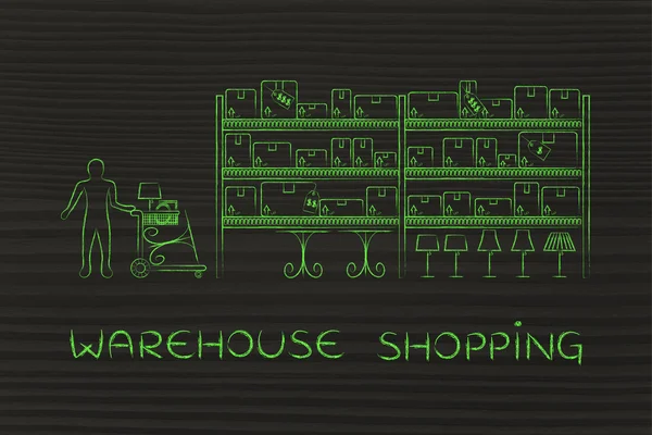 Concept of warehouse shopping — Stock Photo, Image