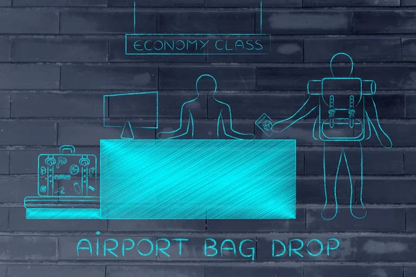 Concepto de bolsa de aeropuerto gota — Foto de Stock