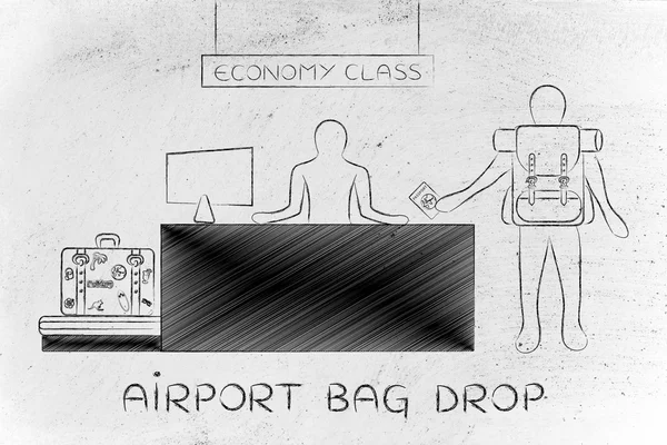 Concepto de bolsa de aeropuerto gota — Foto de Stock