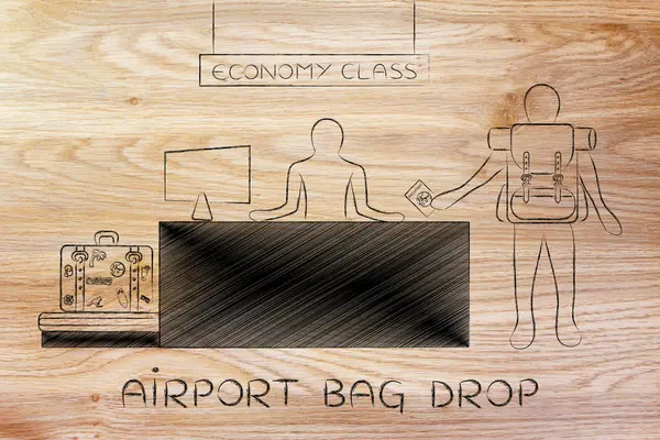 Konzept der Gepäckabgabe am Flughafen — Stockfoto